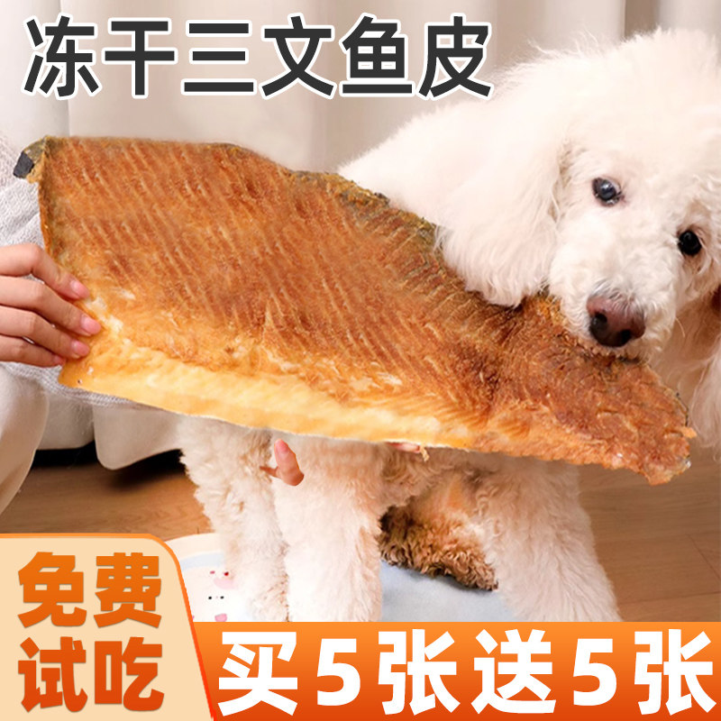 狗狗零食磨牙棒冻干三文鱼皮宠物猫咪幼小中大型犬的食品正品试吃