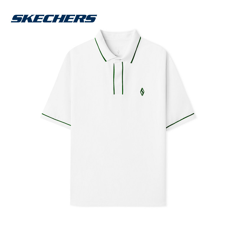 Skechers斯凯奇男女运动休闲凉感暗门襟舒适短袖POLO衫 L225M188,运动服/休闲服装,运动POLO衫,淘宝优惠券,粉丝福利购,淘宝优惠卷