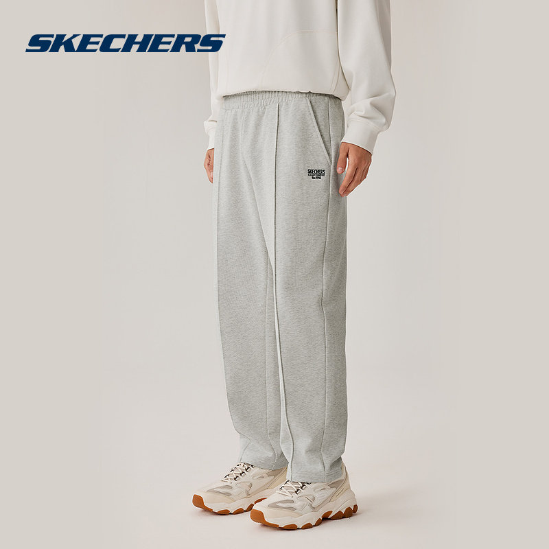 Skechers斯凯奇男士长裤学院风休闲运动裤直筒阔腿裤卫裤L325M046,运动服/休闲服装,运动长裤,淘宝优惠券,粉丝福利购,淘宝优惠卷
