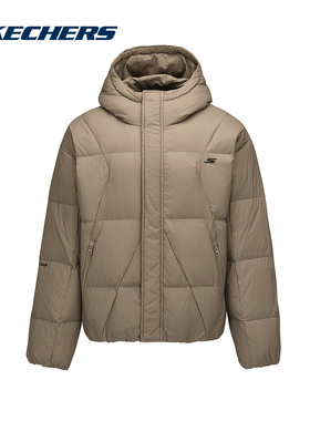 Skechers斯凯奇25冬男女款连帽保暖运动休闲羽绒服 P425U035/00YF