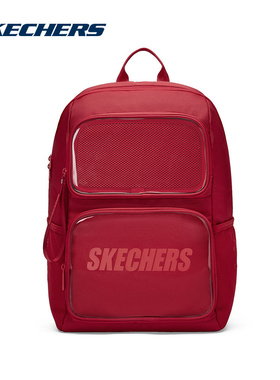 Skechers斯凯奇男女透明口袋书包时尚大容量双肩背包 L325U108