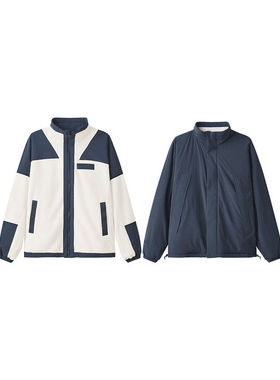 Skechers斯凯奇冬季男女双面穿宽松保暖针织外套 L424U097/00V7