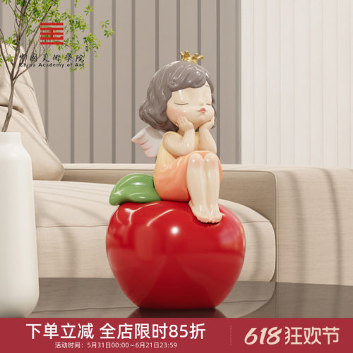 中国美术学院文创天使果圣诞平安果宝丽石桌面摆件新婚乔迁礼物
