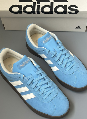Adidas VL COURT 2.0 阿迪达斯男女同款蓝白色低帮休闲板鞋JS4594