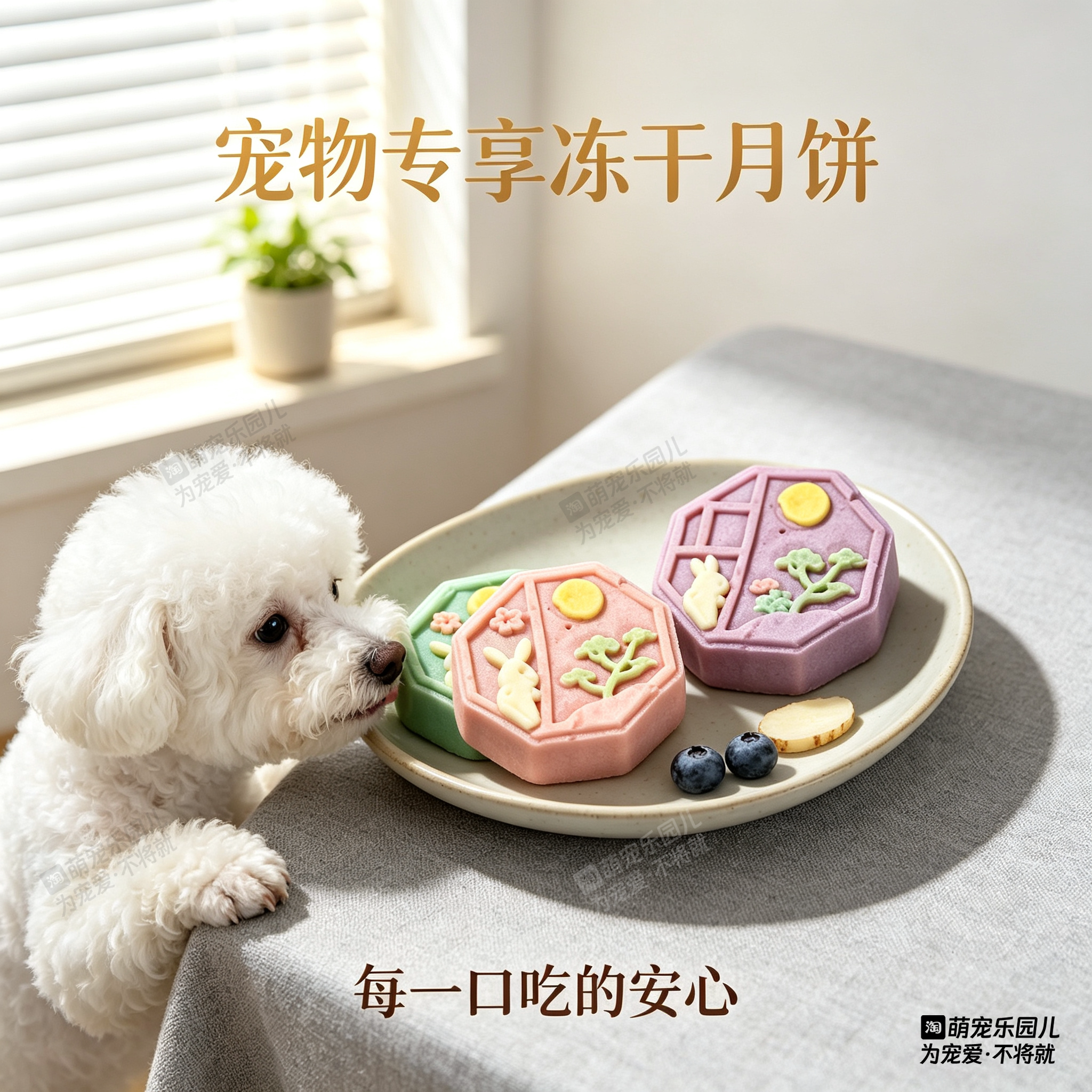 中秋冻干月饼狗狗礼盒鸡肉无添加手工奖励营养猫咪纯肉宠物零食