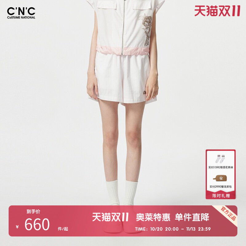 【100%棉】CNC女装奥莱夏季轻奢休闲宽松透气薄款休闲短裤女