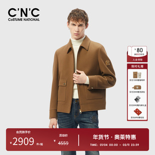 CNC男装奥莱新款男士毛呢翻领夹克百搭经典外套男款