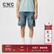 奥莱夏季 潮流百搭五分裤 贴布绣水洗牛仔短裤 CNC男装 男士 新款 中裤
