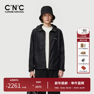 CNC男装 轻奢品质休闲拉链棉夹克上衣 奥莱秋冬连帽棉服外套男新款