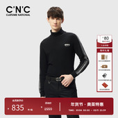 100%羊毛 CNC男装 奥莱提花高领毛衫 男秋冬毛衣长袖 针织衫