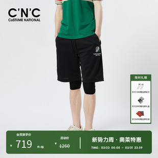 奥莱春夏字母logo抽绳潮流运动短裤 CNC男装 休闲裤 品质珠地棉