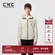CNC男装 奥莱拉链口袋连帽外套男春夏新款 字母LOGO印花夹克上衣