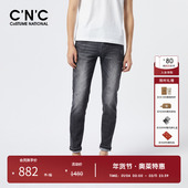 男春夏潮流轻奢水洗长裤 奥莱字母刺绣牛仔裤 重工烫钻 CNC男装