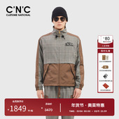 CNC男奥莱格纹棉夹克外套秋冬新款 工装 潮牌休闲拼色外套防风保暖