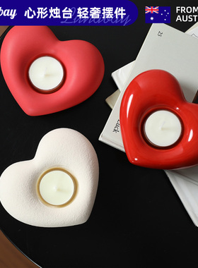 Lunabay澳大利亚现代简约情人节陶瓷心形蜡烛台座托盘摆件   LB36