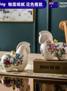 Lunabay澳大利亚新品陶瓷工艺品马上有钱桌面摆件客厅电视柜 LB23