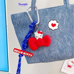 正版hellokitty蝴蝶结包包挂件可爱kitty凯蒂猫玩偶包挂饰钥匙扣