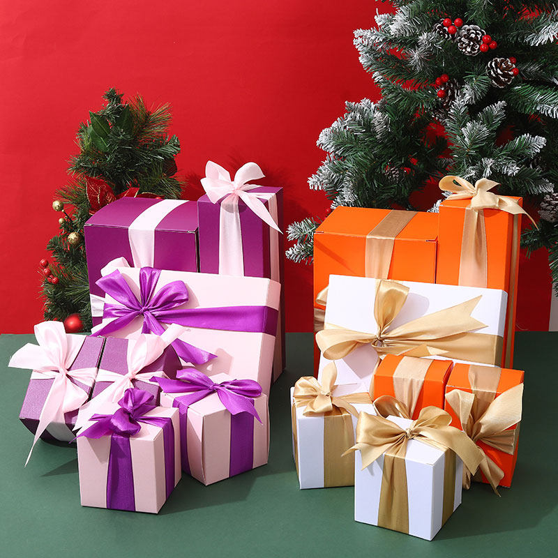 圣诞节折叠礼物盒平安夜苹果礼盒平安果包装盒圣诞节七件套盒子