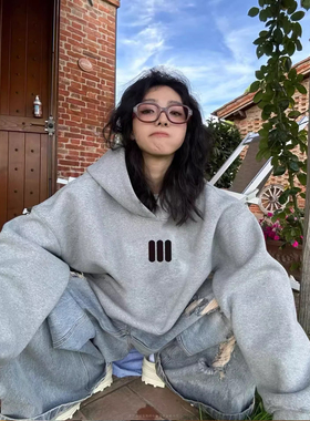 ELOF7091# 官图 实价 仿棉华棉复合-薄款310g加绒400g 连帽卫衣女