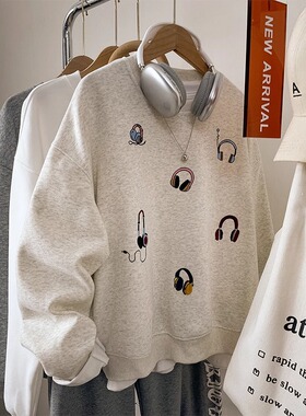 ELOF6097# 官图 实价 华棉复合 2026春装卫衣女刺绣戴ins风刺绣