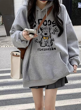 ELOF7090# 官图 实价 仿棉华棉复合-薄款310g加绒400g 连帽卫衣女