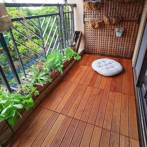 凯谛菠萝格地板阳台露台卡扣拼装