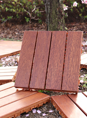 菠萝格阳台实木地板自铺户外拼接地板花园庭院室外防腐木露台地板