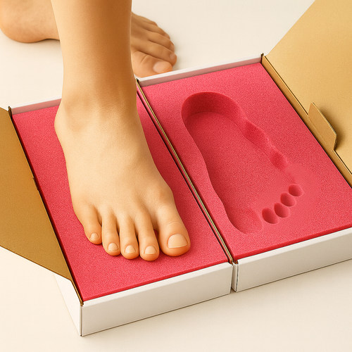 3D脚型取模打印定制鞋垫足印盒脚模足模脚模儿童成人礼踩脚印印泥