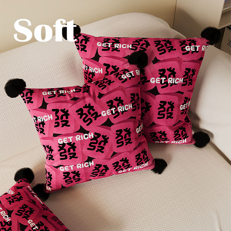 荷兰绒方形印花加厚斑马纹靠枕