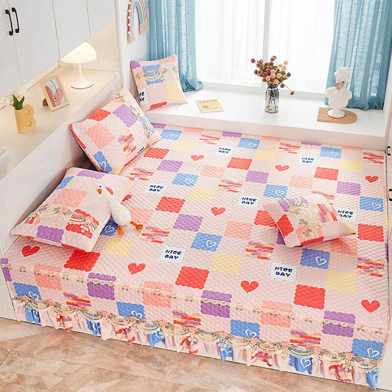 极速四季通用f新款榻榻米床盖床单夹棉衍缝防滑大炕盖垫子单件定