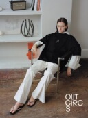 OUTCiRCS PANTS」春季 垂感脚口开衩微喇裤 利落显瘦「POWER