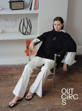 OUTCiRCS 垂感脚口开衩微喇裤 利落显瘦「POWER PANTS」春季