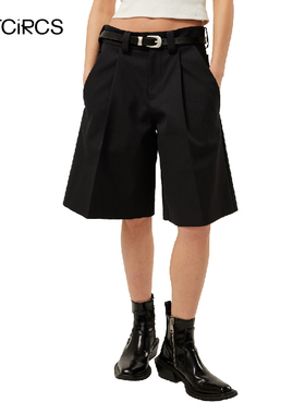 OUTCiRCS挺括立体口袋短裤男夏季薄款直筒宽松西装裤休闲裤子男款