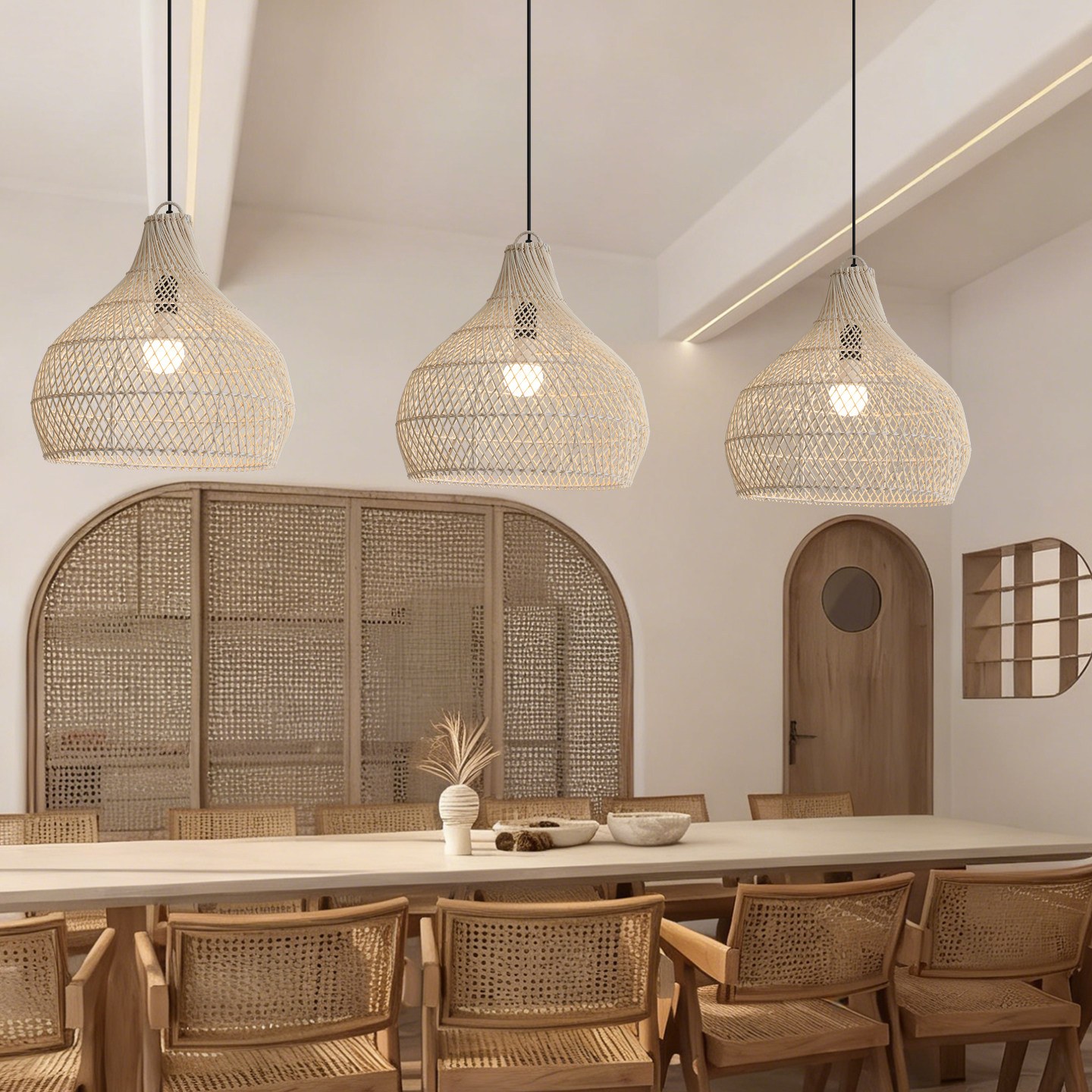 藤编吊灯日式侘寂风民宿吧台餐厅客厅过道床头编织灯罩复式楼梯灯,家装灯饰光源,LOFT/复式住宅/楼梯吊灯,淘宝优惠券,粉丝福利购,淘宝优惠卷