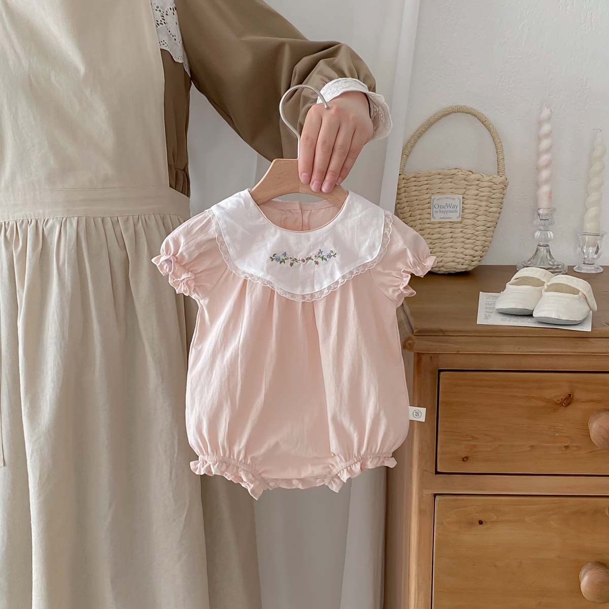 2024夏季ins风婴儿童棉泡泡袖爬爬服女宝宝可爱花朵刺绣包屁哈衣,童装/婴儿装/亲子装,连身衣/爬服/哈衣,淘宝优惠券,粉丝福利购,淘宝优惠卷