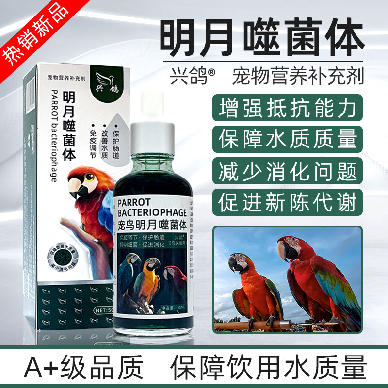 鹦鹉明月噬菌体绿水神仙水鸟用绿水活菌肠道细菌保障水质预防疾病