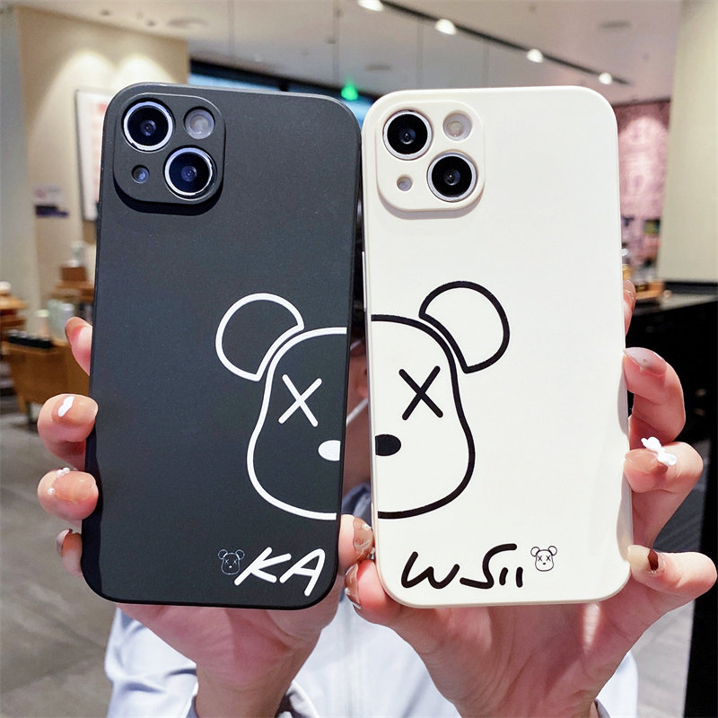 ins情侣KAWS头像适用于苹果11/12promax手机壳iphone13全包16硅胶7/8plus软壳17/xr男女15u防摔13mini保护套图片