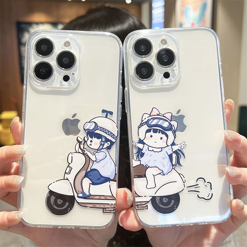 苹果透明硅胶情侣卡通手机壳