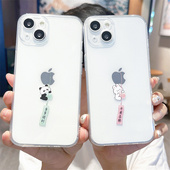 事事顺利平安喜乐兔适用iPhone14苹果13promax手机壳15新款 12mini小熊猫11情侣16创意17防摔8plus透明7软壳6p