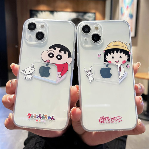 苹果透明硅胶情侣卡通手机保护壳