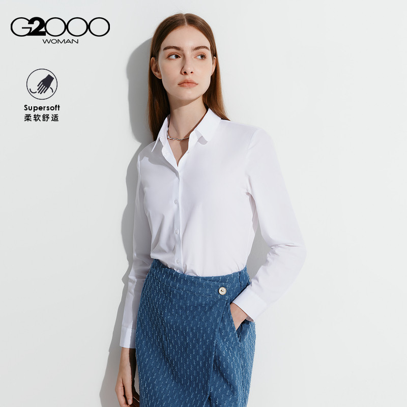 【易打理/娃娃领】G2000女2026春夏舒适亲肤通勤职业长袖衬衫女.