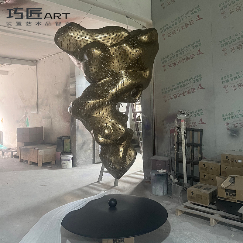 不锈钢雕塑营销中心售楼处空中吊酒店大堂景观摆件装置艺术品定制