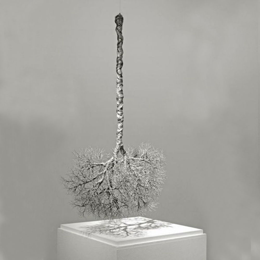 现代金属树枝吊饰酒店别墅天花吊顶空中立体装置艺术软样板间包邮