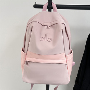 alo书包女新款通勤高颜值清新背包潮牌简约轻便双肩包中大学生包