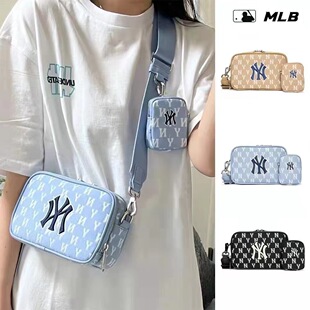 时尚韩版mlb提花相机包 字母ny刺绣满标子母包男女单肩斜挎小方包