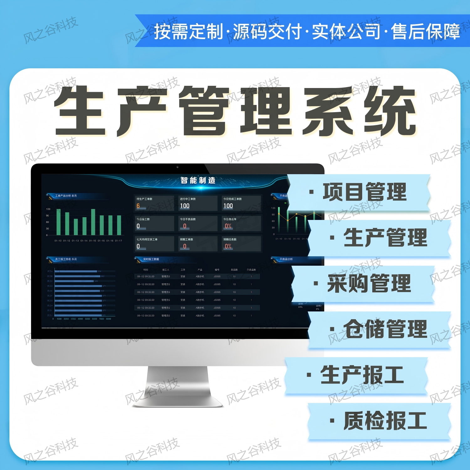 生产管理软件 生产加工厂ERP 生产制造管理系统 扫码报工计件工资