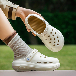 洞洞鞋女夏季2026新款eva厚底外穿增高防滑软底包头女式沙滩凉拖