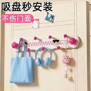 日本多巴胺门后挂钩挂衣架免打孔旋转吸盘长联排强力承重浴室玄关