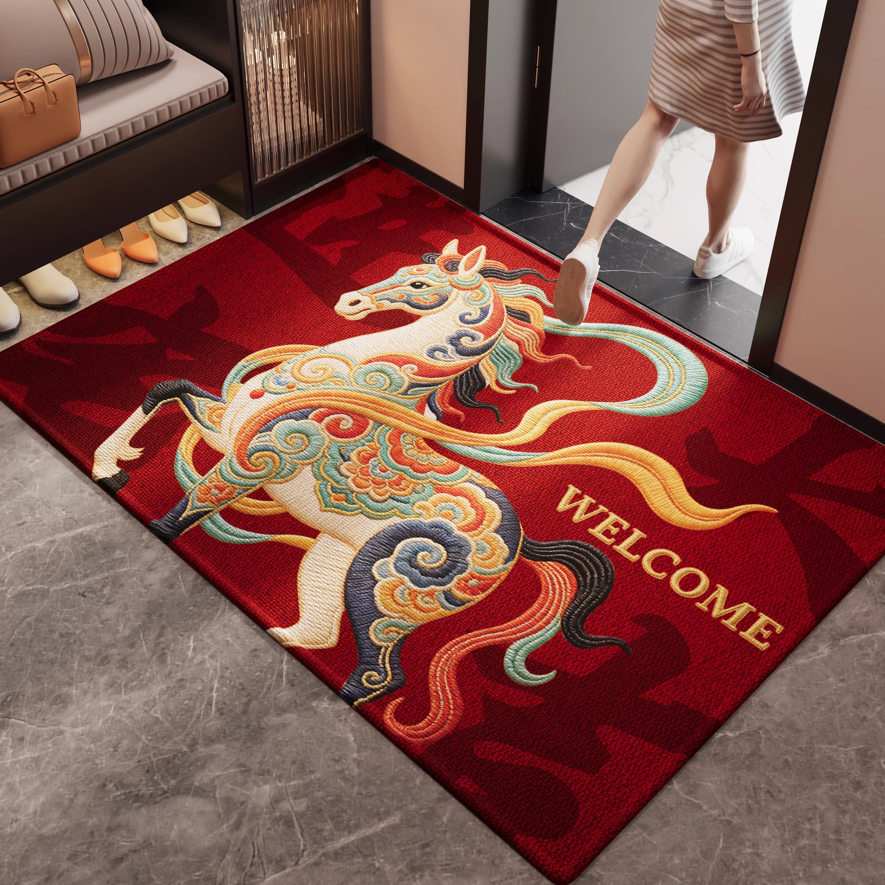日本2026新款入户门地垫新年高端大气室内室外乔迁专用耐脏防滑垫,居家布艺,入户地垫,淘宝优惠券,粉丝福利购,淘宝优惠卷