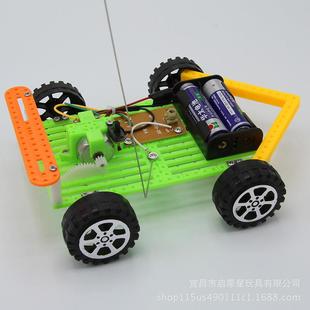 科普材料 科技小制作DIY两通道无线遥控教具赛车模型儿童手工拼装